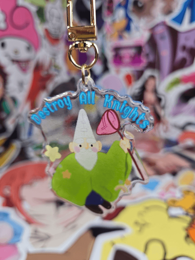Gnome Glitter Keychain