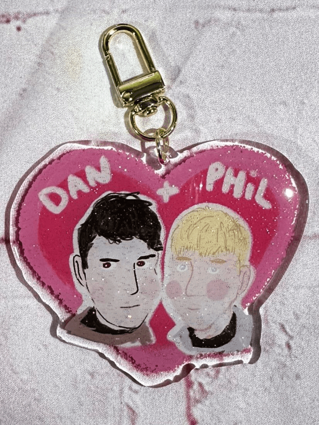 Dan & Phil Glitter Keychain
