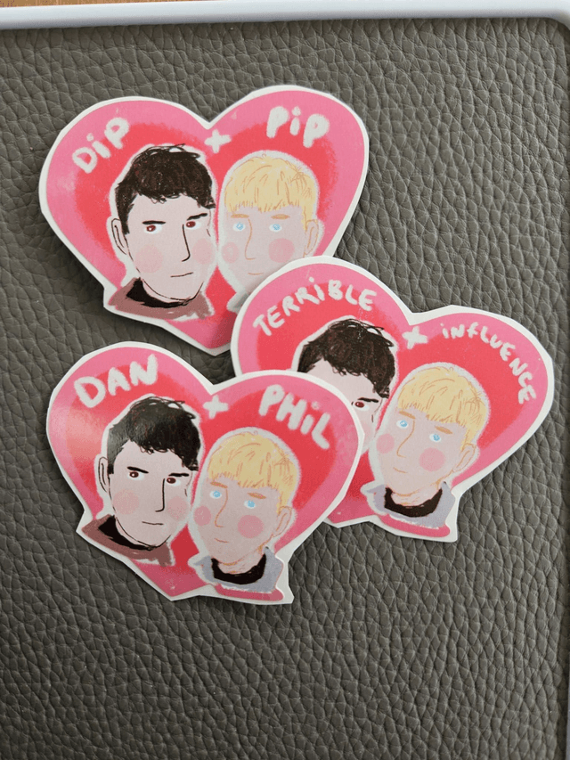 Dan and Phil Heart Sticker