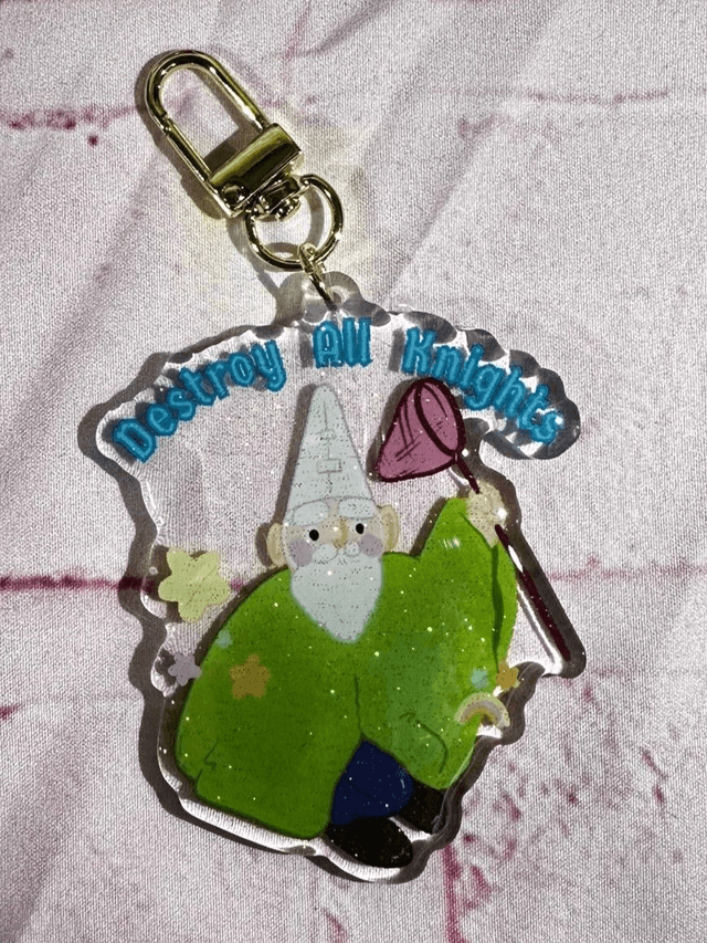 Gnome Glitter Keychain