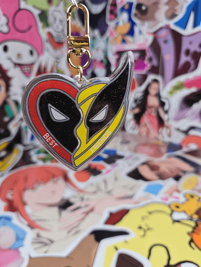 Deadpool & Wolverine Glitter Keychain