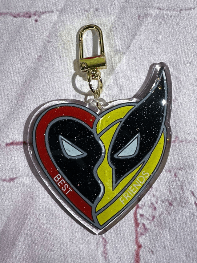 Deadpool & Wolverine Glitter Keychain