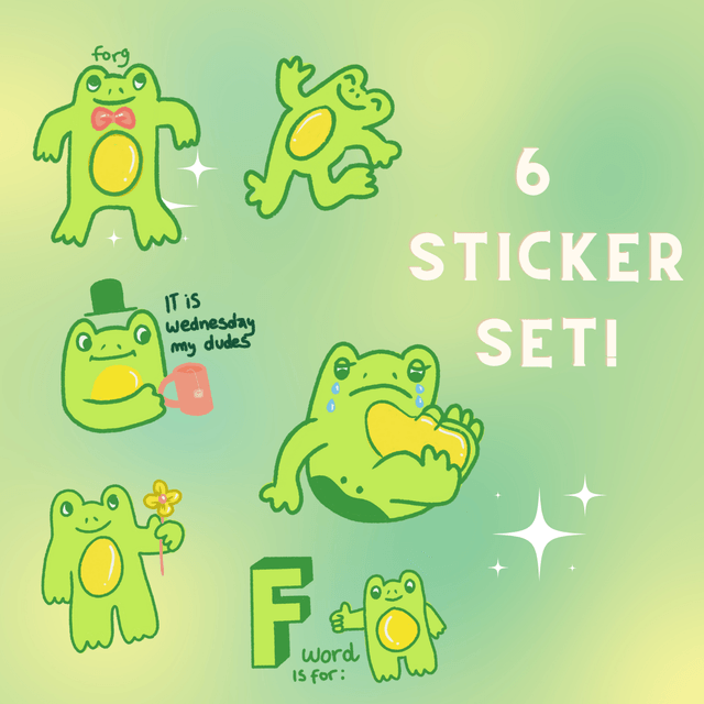 Froggy Stickers (Set of 6)