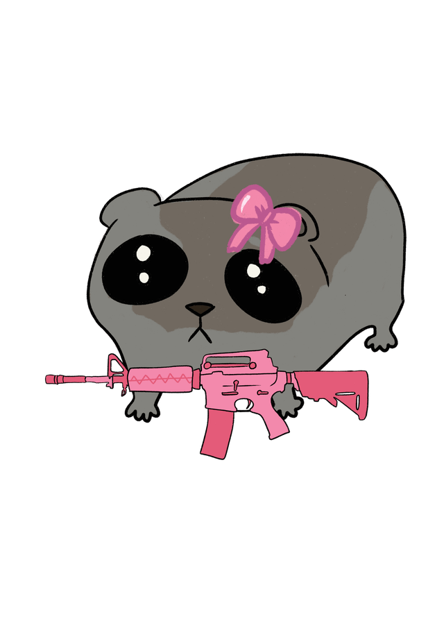 Hammy with Gun Sticker