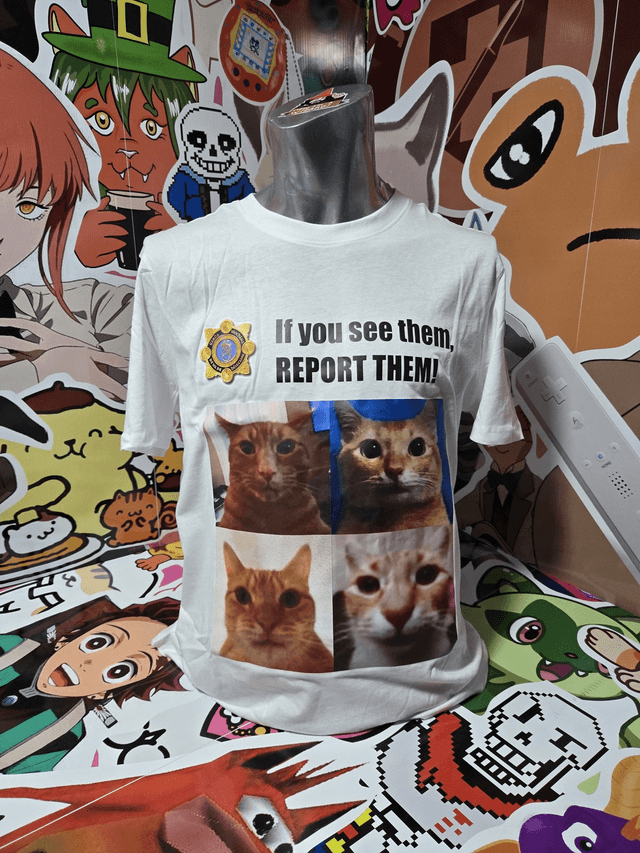 Report Those Cats  White T-Shirt