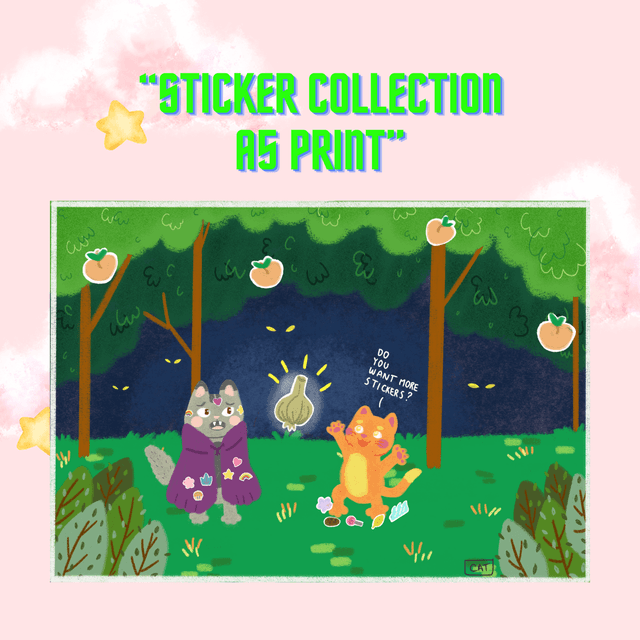 &quot;Sticker collection&quot; A5 Print