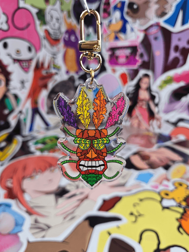 Aku-Aku Crash Glitter Keychain