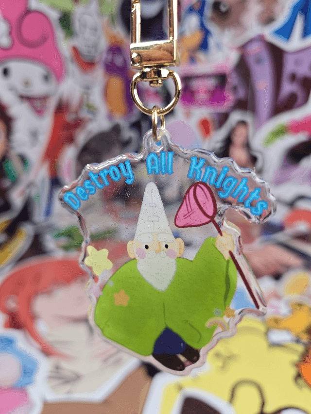 Gnome Glitter Keychain